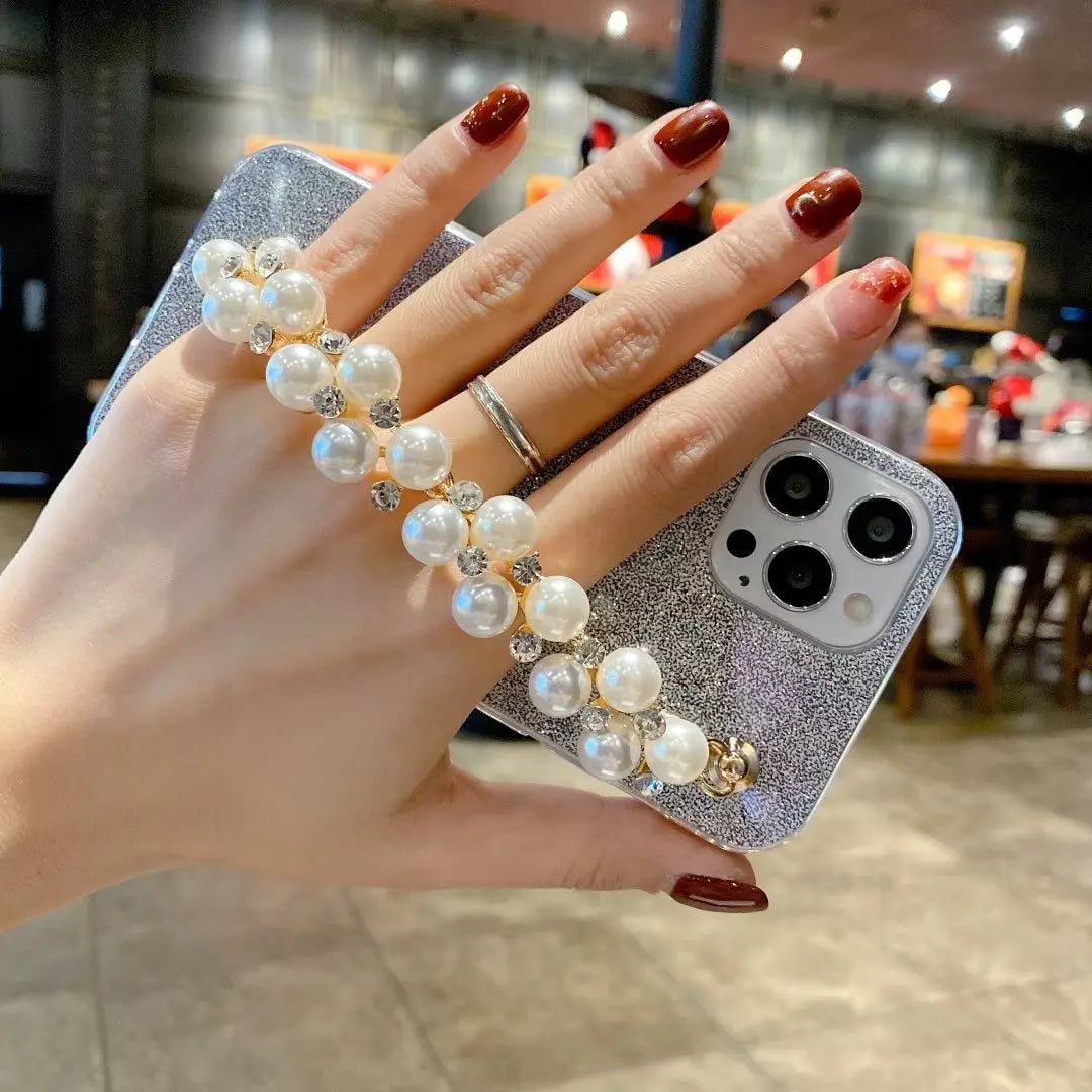 Glitter pearl bracelet phone case for samsung lbcase