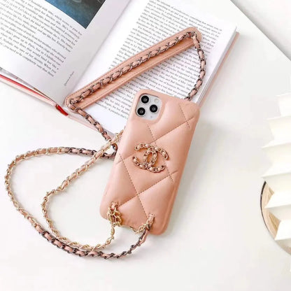 Luxury leather crossbody chain phone case lbcase