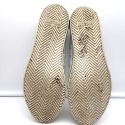 Saint Laurent Cap Toe Low Top Sneakers White Leather Size 40.5