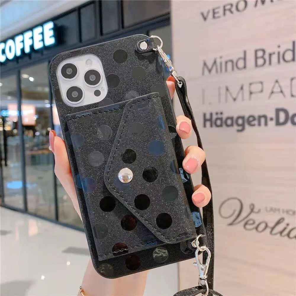 Fashion Polka Dot Coin Purse Phone Case for iphone lbcase