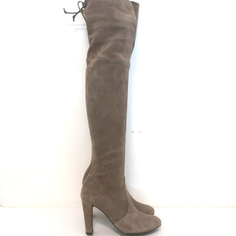 Stuart Weitzman Highland Over the Knee Boots Praline Suede Size 5.5