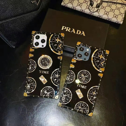 Luxury Rhinestone Bracket square phone case  for  Samsung lbcase