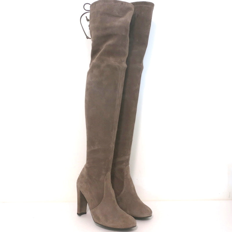 Stuart Weitzman Highland Over the Knee Boots Praline Suede Size 5.5