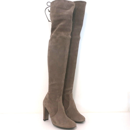 Stuart Weitzman Highland Over the Knee Boots Praline Suede Size 5.5