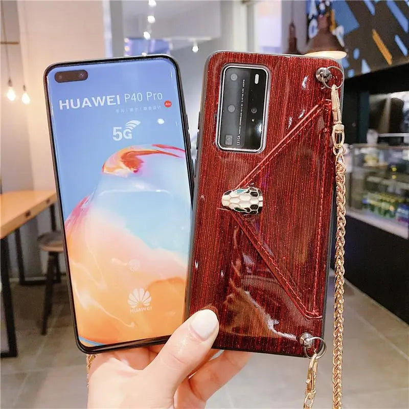 Snake head chain card  phone case lbcase