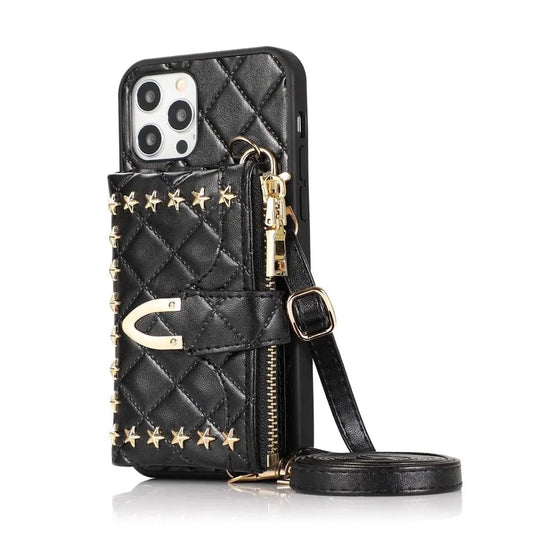 Fashion rivet coin purse phone case lbcase