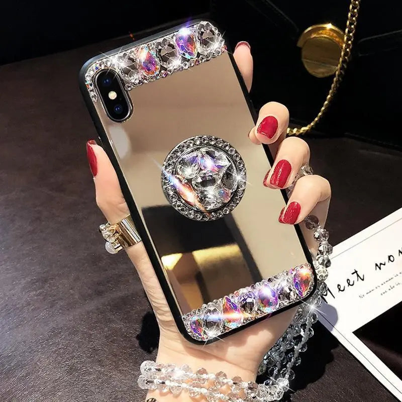 Purple Rhinestone Mirror phone Case lbcase