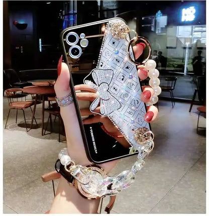 Bow rhinestones pearl phone case For iphone lbcase
