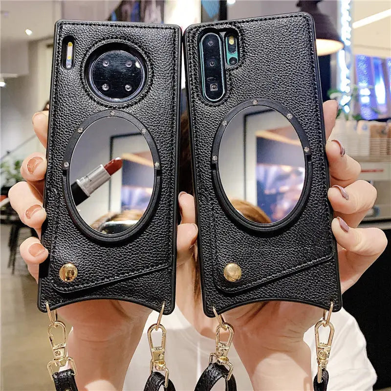 Leather Wallet Mirror Phone Case lbcase