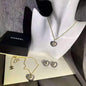 Summer Fashion Love Pendant Diamond Necklace Earring Set lbcase