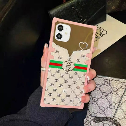 Pink diamond square phone case  for Samsung lbcase