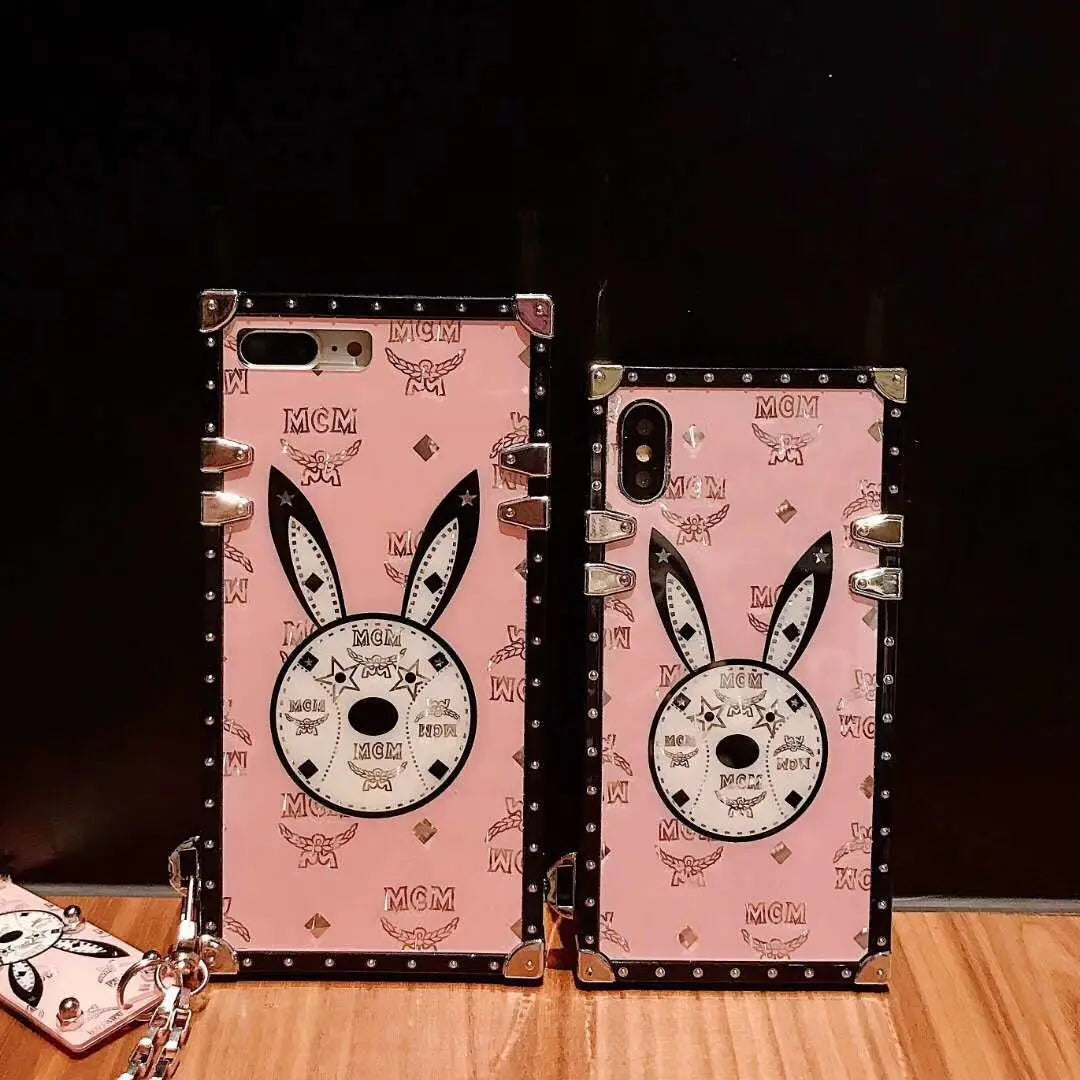 Luxury rabbit square phone case for Samsung lbcase