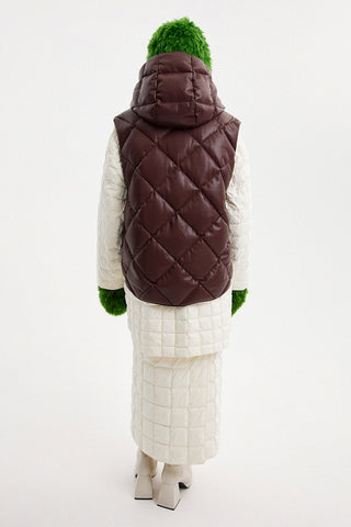 Atti Vest Leather Maroon
