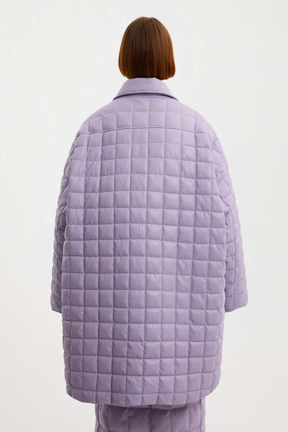 Oversized Kalik Down Shirt Leather Lilac