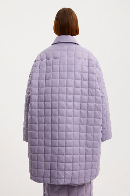 Oversized Kalik Down Shirt Leather Lilac