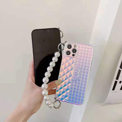 Color changing pearl chain phone case For iphone