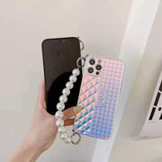 Color changing pearl chain phone case For iphone