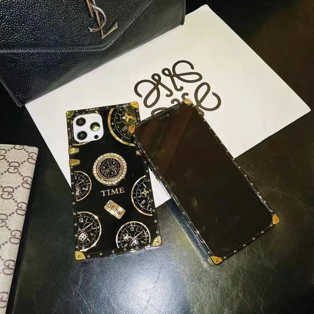 Luxury Rhinestone Bracket square phone case  for  Samsung lbcase