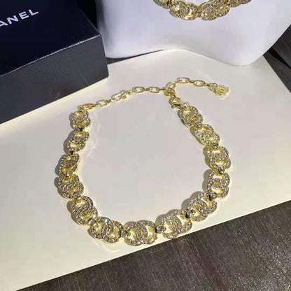 Fashion Metal Lock Diamond Necklace lbcase
