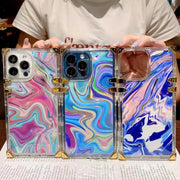 Color transparent square phone case for iphone