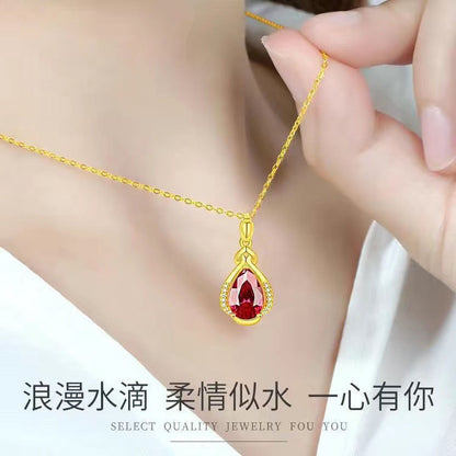 18k yellow gold necklace clavicle chain lbcase