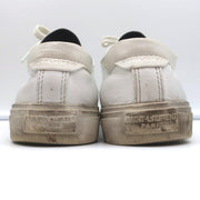 Saint Laurent Cap Toe Low Top Sneakers White Leather Size 40.5