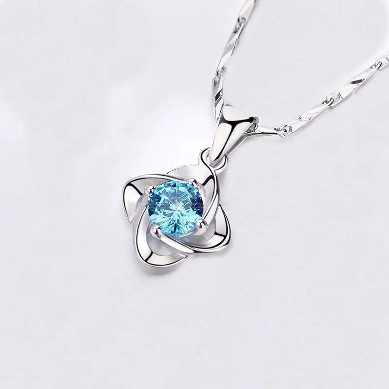 95 sterling silver necklace female ins clavicle pendant lbcase