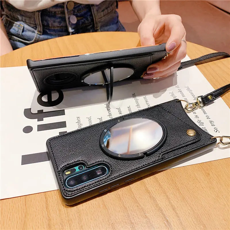 Leather Wallet Mirror Phone Case lbcase