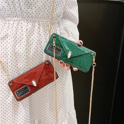 Snake head chain card  phone case lbcase