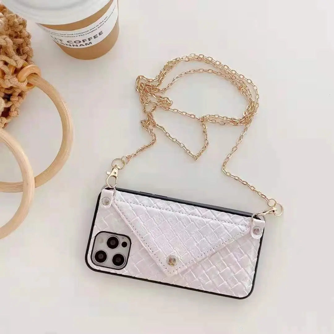 Multicolor card bag chain phone case  For iphone lbcase