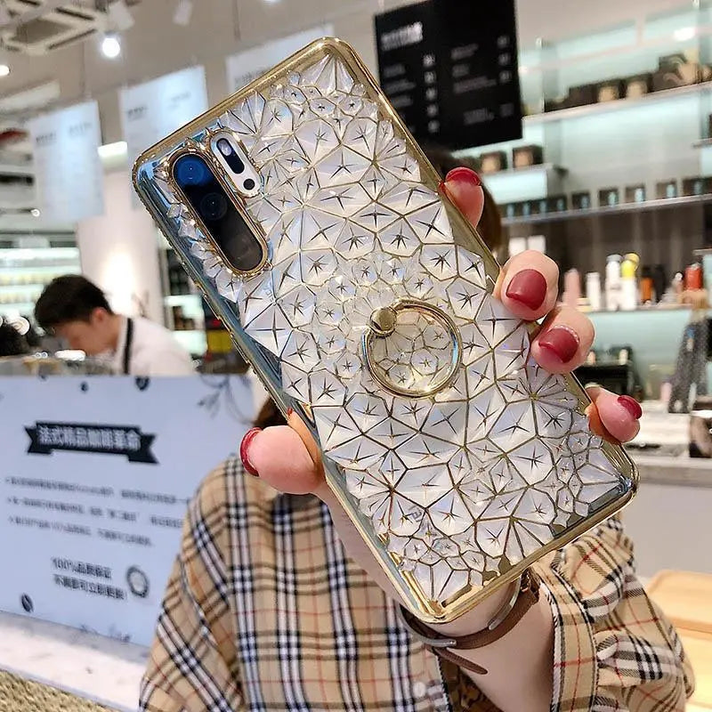 Transparent Diamond Pattern Case lbcase