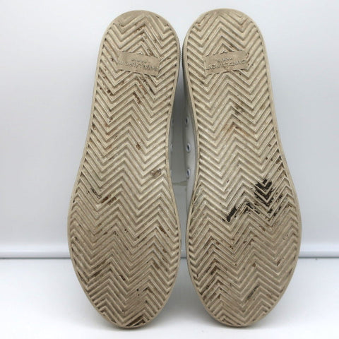 Saint Laurent Cap Toe Low Top Sneakers White Leather Size 40.5