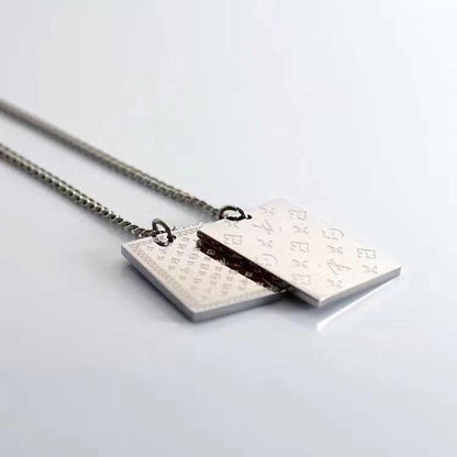 High-end Letter Block Pendant Necklace lbcase