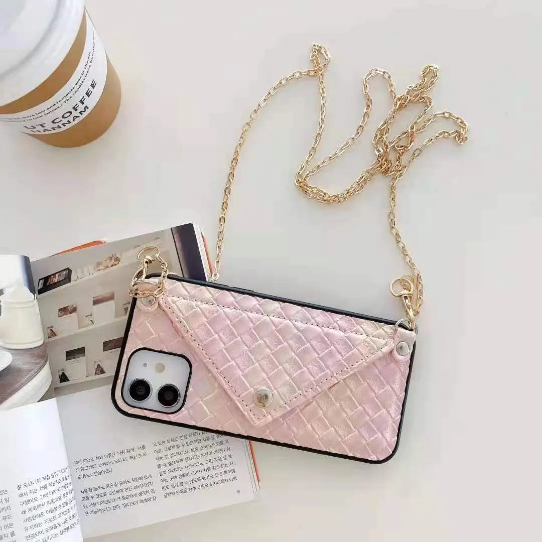 Multicolor card bag chain phone case  For iphone lbcase