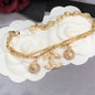 Double-layer rhinestone embossed bracelet lbcase