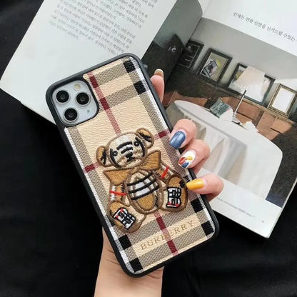 Embroidered bear phone case lbcase