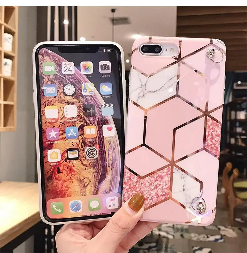 Simple Slanted back chain phone case lbcase