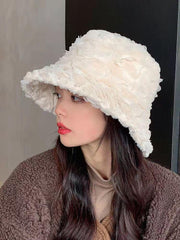 Plush all-match lamb velvet bucket hat