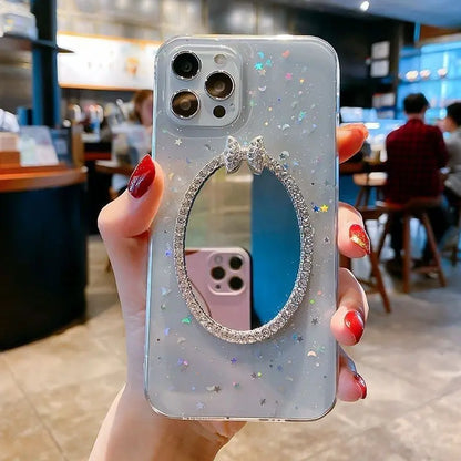Rhinestone makeup mirror phone case lbcase