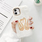 Rhinestone swan Plush phone case lbcase