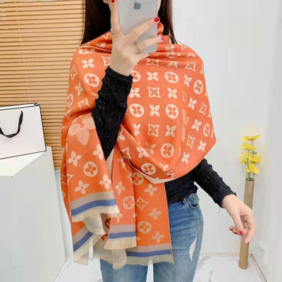 Luxury Shawls Wraps Print Tassels Winter Cashmere Scarf