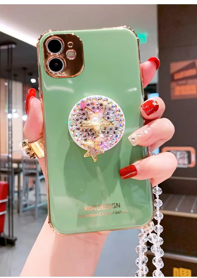 Fashion diamond electroplating phone case lbcase