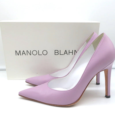 Manolo Blahnik Pumps Lavender Leather Size 36 Pointed Toe Heels