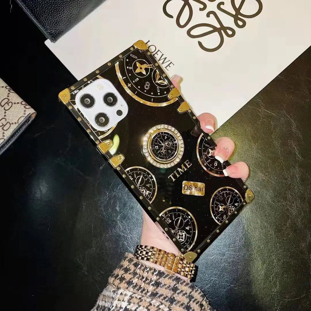 Luxury Rhinestone Bracket square phone case  for  Samsung lbcase