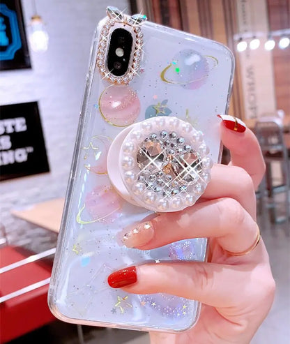 Gold Foil Rhinestone Stand Phone Case lbcase