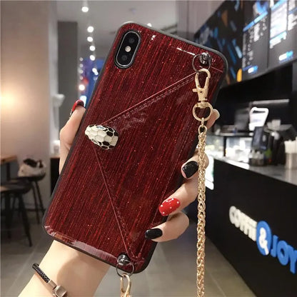 Snake head chain card  phone case lbcase