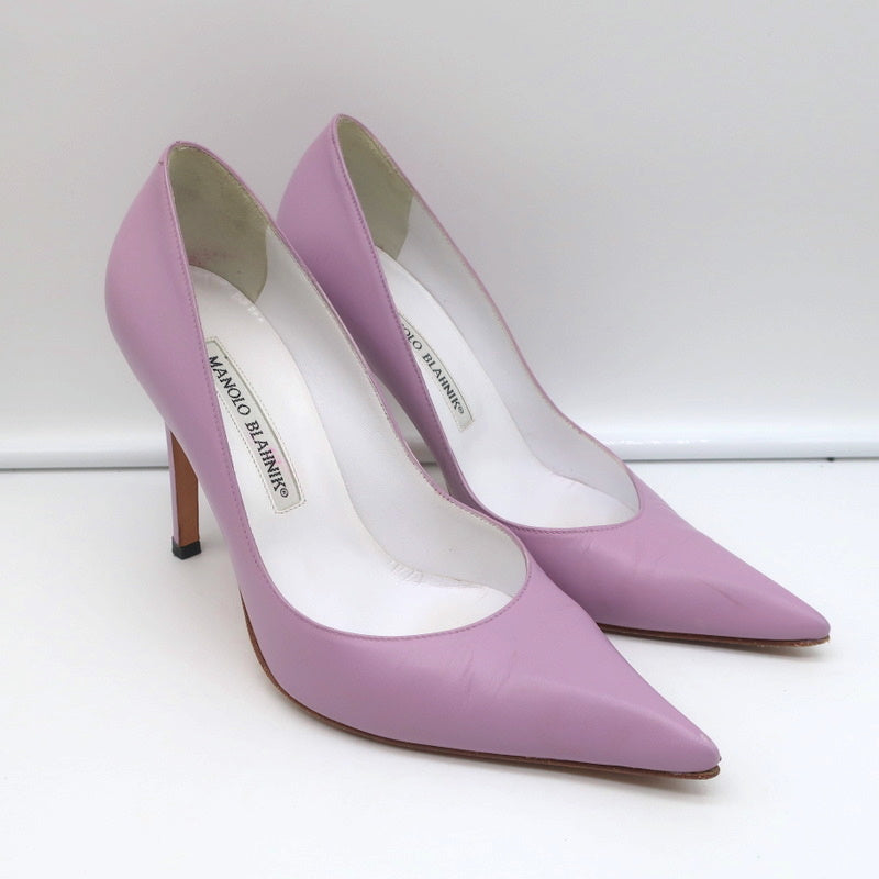 Manolo Blahnik Pumps Lavender Leather Size 36 Pointed Toe Heels