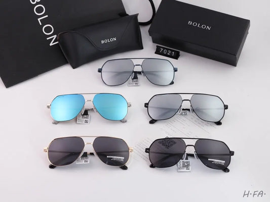 5 COLORS CLASSIC DOUBLE BRIDGE POLARIZED SUNGLASSES lbcase