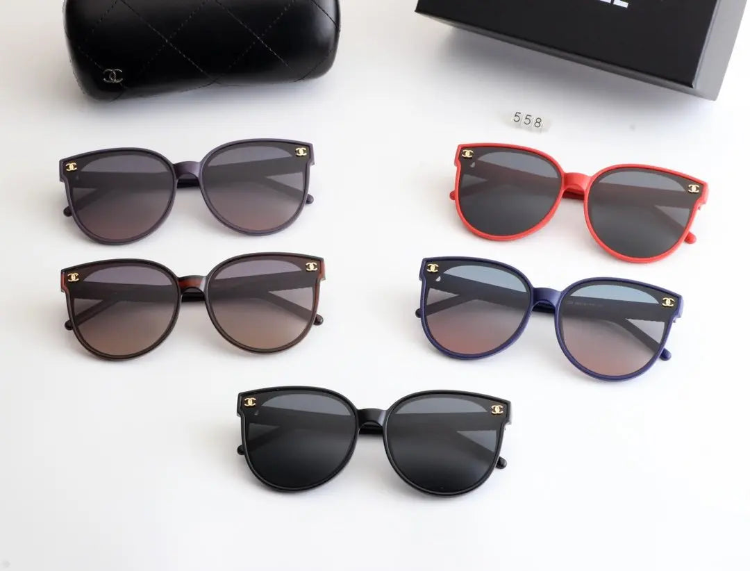 5 COLORS PURPLE LENS CAT EYES SUNGLASSES lbcase