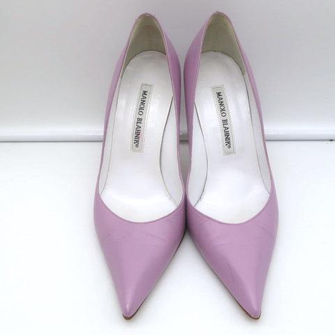 Manolo Blahnik Pumps Lavender Leather Size 36 Pointed Toe Heels